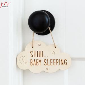 Nube a forma di camera dei bambini tag di Legno di tacere doorplate con il bambino sacco a pelo - Product Image 2