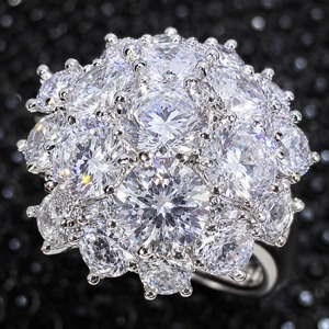 Anello da donna con fiore retrò esagerato, regalo per feste e uso quotidiano - Product Image 5
