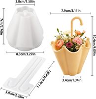 Moules en silicone 3D en forme de parapluie pour l'artisanat, petits contenants de rangement, pots de fleurs, moules en résine époxy, jolis pots organisateurs, moules en résine pour vases