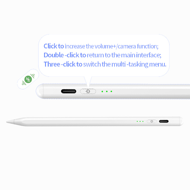 DH High Visibility Fast Charge Stylus Pen with Palm Rejection Tilt Active Touch Screen Pen for iPad Pro Air Mini Drawing Writing