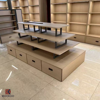 Étagère de présentation commerciale en bois personnalisée pour magasin, présentoirs de magasin, table pour étagères, décoration intérieure de magasin