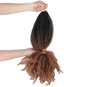 Vente en gros usine : Tresses synthétiques Marley Afro Springy Twist à faible chute, tresses au crochet, emballage personnalisé avec logo disponible - Product Image 3