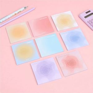 High Quality Colorful Gradient Flower Sticky Notes for Studying Office Use-Back-to-School Essentials <b>Memos</b> Adhesive <b>Pads</b> Gift - Product Image 1