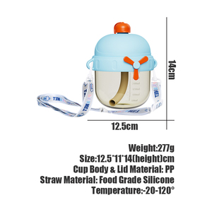 Vaso de Entrenamiento para Bebés con Pajita y Correa, de Vidrio y Plástico PP, con Diseño de Dibujos Animados, Libre de BPA, Flujo Lento, Boca Ancha, para Bebés de 0 a 12 Meses - Product Image 2