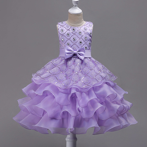 Vestido Formal de Princesa con Volantes y Lazo para Niñas Mayores, Tela de Encaje Premium, para Recital de Piano, Venta al Por Mayor OEM - Product Image 3