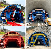 Chariot de revêtement sur mesure pour la construction de tunnels ferroviaires en béton avec plaques d'acier industrielles combinées