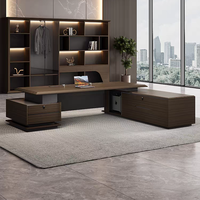 Bureau de direction moderne convertible en L avec boîte de gestion des câbles à serrure à code robuste et rangement écologique