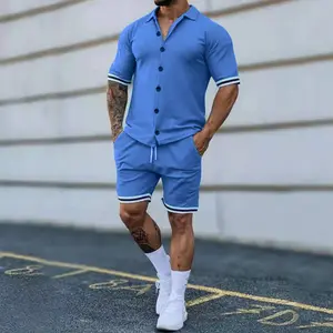 Nút lên thời trang hàng đầu nhà sản xuất mới phong cách hiện đại cho nam giới của Tracksuit ngắn thiết lập cho nam giới 2 mảnh trang phục