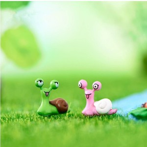 Jolies poupées de couple d'escargots aux yeux bombés, ornements de jardin miniatures, figurines d'animaux faites à la main pour la décoration de paysages en mousse Wx 993 - Product Image 4