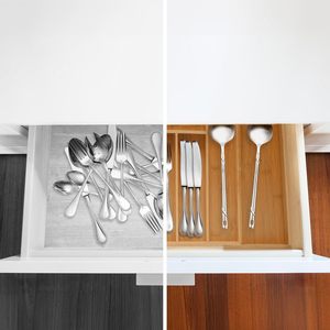 FSC Eco-Friendly Bamboo 7 Slot Expandable <strong>Drawer</strong> Organizer Dividers Adjustable Cutlery <strong>Tray</strong> for Jewelry Kitchen Utensils - Product Image 3
