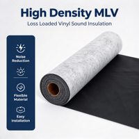 Feuille de barrière acoustique en vinyle massif WANER MLV - Prête à l'emploi à base d'eau, flexible, réduction du bruit pour les murs/sols/plafonds des pièces