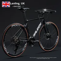 Vélo de route en alliage d'aluminium 700C de haute qualité avec levier de vitesses intégré, 18-30 vitesses, transmission par câble, freins à disque hydrauliques