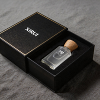 Flacon de parfum carré en verre transparent à fond épais personnalisé de 30 ml et 50 ml avec pulvérisateur et boîte cadeau