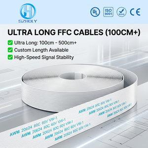 Kabel FFC Fleksibel Tipe B 0.5 0.8 1.0 1.25mm Pitch 4 6 7 8 10 12 14 18 20 22 24 26 30 32 34 35 Pin Ribbon untuk Elektronik - Product Image 1