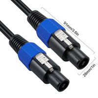 Câble de haut-parleur professionnel de 10 pieds, 12 AWG, cordon de raccordement, amplificateur audio DJ PA, câble Speakon vers Speakon