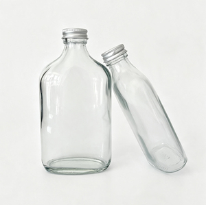 Flacon en verre plat personnalisé avec logo imprimé, 50 ml, 100 ml, 200 ml, 250 ml, pour l'étiquetage privé <span class=keywords><strong>de</strong></span> brandy, <span class=keywords><strong>de</strong></span> tequila et <span class=keywords><strong>de</strong></span> liqueurs - Product Image 2