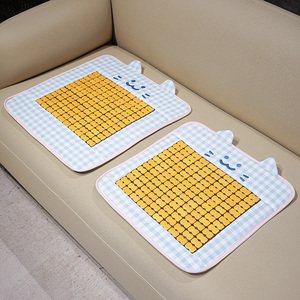 Coussin de siège en bambou à carreaux d'été, motif quadrillé, antidérapant, rafraîchissant, <span class=keywords><strong>pour</strong></span> chaise de bureau ou <span class=keywords><strong>canapé</strong></span> - Product Image 3