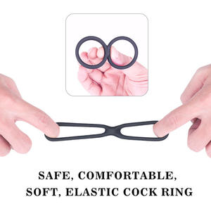 Nouvel anneau de pénis pour homme adulte à double anneau de verrouillage <span class=keywords><strong>original</strong></span>, ensemble d'anneaux en silicone pour retarder l'éjaculation, dispositif de masturbation pour hommes - Product Image 5