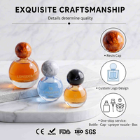 Flacon de parfum rond en verre vide 30ml 50ml 100ml avec bouchon à sertir en résine