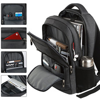 Mochila para Computadora LeapX Unisex, Geométrica, de Tela Oxford, Gran Capacidad, Multifuncional, Impermeable, con Puerto USB, para Negocios