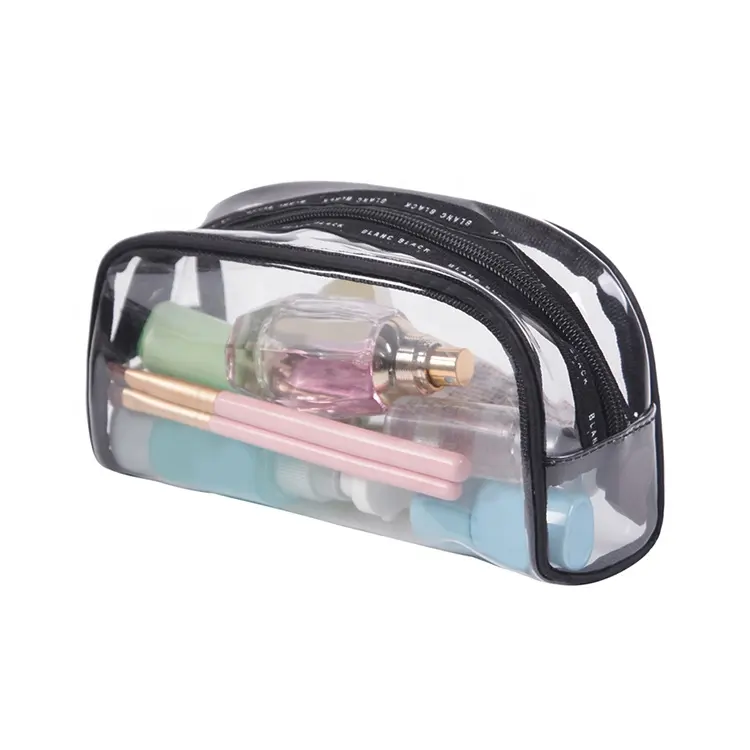 Durable cosmetic pvc bag travel wash bag with zipper