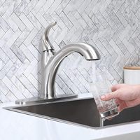 Robinet de lavabo à barre à trou unique en nickel brossé, robinet de cuisine moderne pour petite cuisine, camping-car, salle de bain extérieure, utilitaire