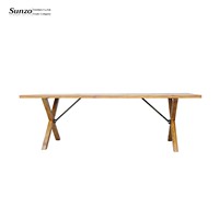 Ensemble de tables pliantes en bois de pin pour l'extérieur, design rustique, meubles de salle à manger pour mariage, fête, événement