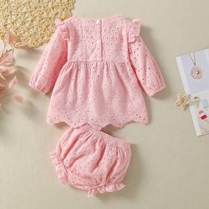 2025 nuevo conjunto de ropa para niñas pequeñas, nueva moda, vestido transpirable, manga voladora, pantalones cortos simples, traje de bebé - Product Image 2