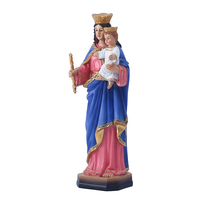 8 pouces Couronne Catholique Notre Dame Statue Résine Maria Sculpture Décoration Couronne Notre Dame et Bébé Jésus Figurine Cadeau Religieux