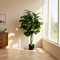 Neues Design Hausdekoration Künstlicher Ficus Lyrata Baum aus Plastik für Veranstaltungen, Geburtstage, Hochzeiten, Blumenarrangements