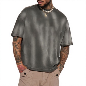 T-shirt en coton pour homme imprimé personnalisé délavé au soleil, tee-shirt vierge de haute qualité pour impression OEM/ODM - Product Image 1