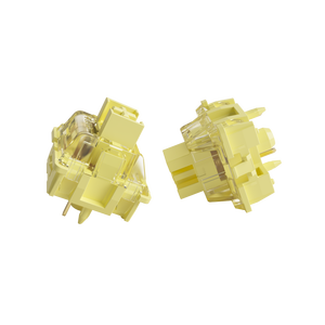 Interruptores <span class=keywords><strong>Akko</strong></span> <span class=keywords><strong>V3</strong></span> Pro <span class=keywords><strong>Cream</strong></span> <span class=keywords><strong>Yellow</strong></span> de 5 pines (45 unidades), interruptores lineales de 50gf, prelubricados, experiencia de escritura suave - Product Image 3
