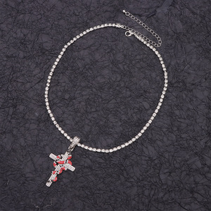 Collar con Colgante de Serpiente Cruzada con Zirconia, Joyería de Moda Hip Hop para Hombre, Estilo Fiesta, Aleación de Zinc con Engaste Pavé - Product Image 3