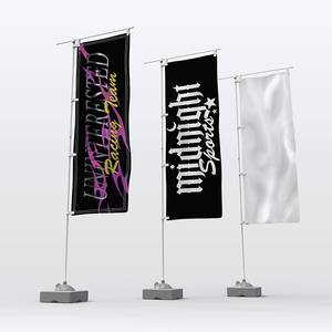 Outdoor Promotional Japanese Advertising Polyester Fabric Nobori Flags with Adjustable Black Poles Stand