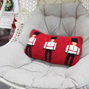 Christmas Custom Logo Design 14*24 Inch Funny Pattern Polyester Knitted Sofa Cushion Covers Decorative Home