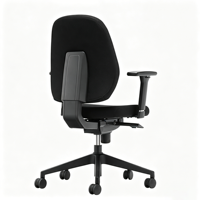 Chaise de bureau ergonomique à dossier moyen avec réglage à 3 leviers pour le lieu de travail général avec support lombaire à coussin d'air