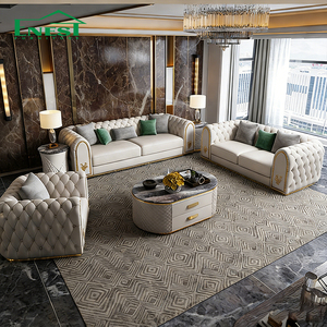 Set di Divani in Vera Pelle di Lusso per Soggiorno, Divano Componibile a 1, 2, 3 Posti, Set di Divani Moderni per Villa - Product Image 5