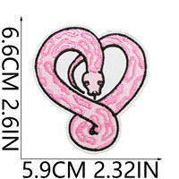 Patch Bordir Ramah Lingkungan dari Kain PVC Warna Pink dengan Motif Ular, Bunga, Kupu-kupu, Lemon, Bintang, dan Salib untuk Pakaian, Topi, dan Tas Anak