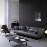 Ensemble de canapés modulaires de haute qualité en cuir véritable, trois places, design européen moderne, adapté aux salons, appartements