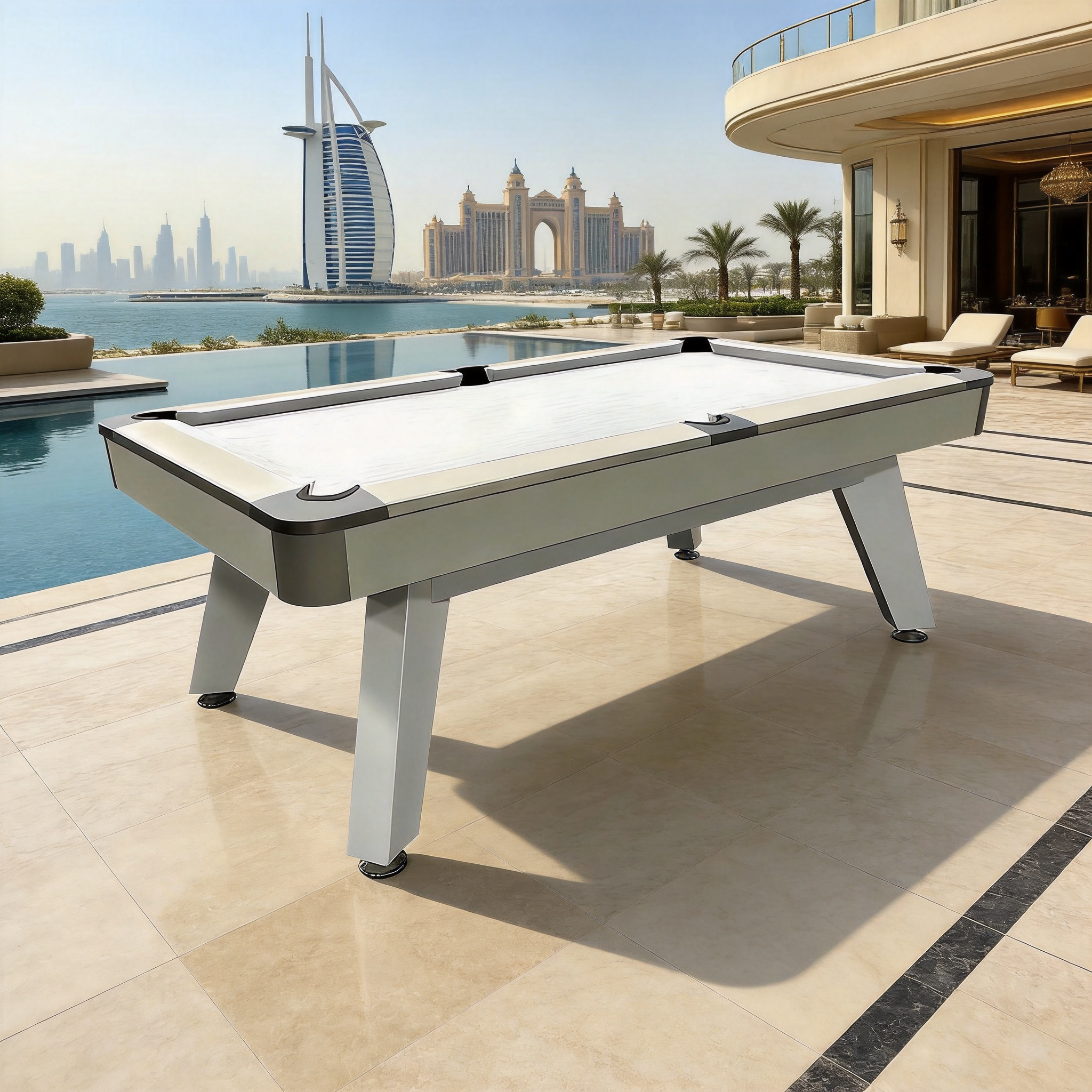 7FT 8FT White OUTDOOR POOL TABLE