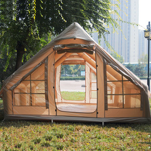 Grande <span class=keywords><strong>tente</strong></span> <span class=keywords><strong>gonflable</strong></span> de camping en plein air de 17,2 m², en coton avec tissu Oxford, pour une séjour confortable - Product Image 6