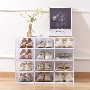 12 paquets gris, bacs à chaussures empilables en <span class=keywords><strong>plastique</strong></span> transparent avec tiroirs et couvercles, conteneurs de rangement de chaussures <span class=keywords><strong>sous</strong></span> le <span class=keywords><strong>lit</strong></span> - Product Image 4