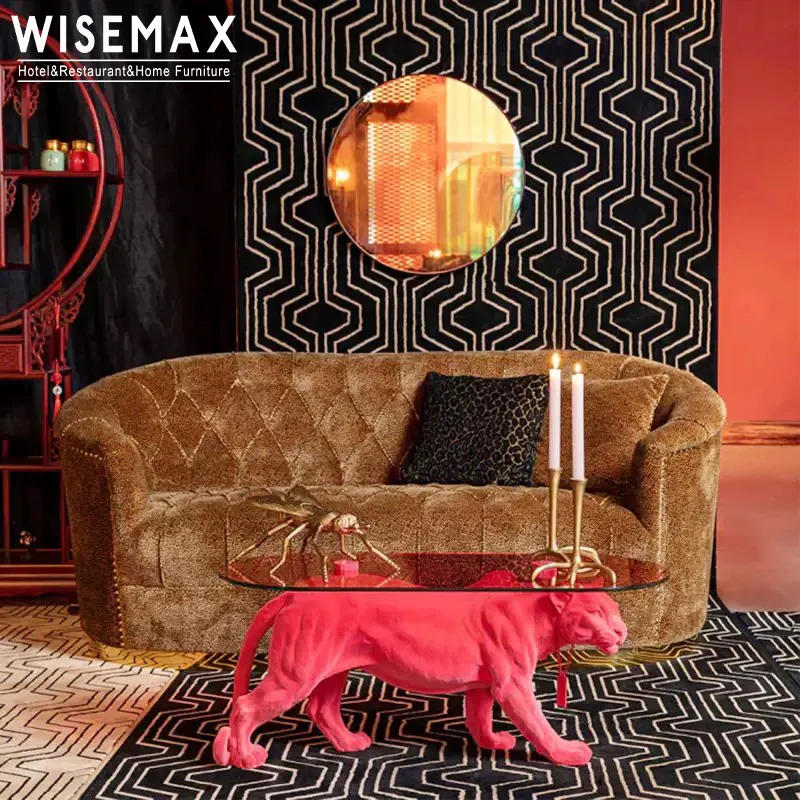 WISEMAX meja kopi serat kaca, furnitur Modern mewah bentuk harimau untuk rumah ruang tamu