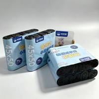 Sacs poubelles à cordon de serrage, 5 rouleaux, 75 unités, sacs poubelles en plastique épais pour la cuisine, la salle de bain, la maison