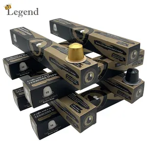 Groothandel High End Goud Afdrukken Papier Dozen Gerecycleerd Materiaal Nespresso Capsules Thee Verpakking Luxe Custom Koffie Geschenkdoos