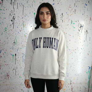 ONLY HUMAN ASG GREY Hoodie en polaire à capuche pour homme, respirant, à séchage rapide, avec poche, Urban Productions, avec broderie appliquée - Product Image 1