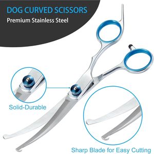 ชุดกรรไกรตัดแต่งขนสุนัข สแตนเลสสตีล สำหรับมืออาชีพ พร้อมหวีและกล่องเก็บ - Product Image 4