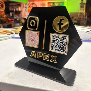 Exhibidor de Acrílico Personalizable con Código QR para Mostrar Iconos de Redes Sociales con Estilo, Letrero de <span class=keywords><strong>Instagram</strong></span> y <span class=keywords><strong>Facebook</strong></span> - Product Image 3