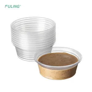 FULING Mini 1.5oz 1 oz plástico pp molho recipiente tirar salada molho pequeno copo de comida com tampa