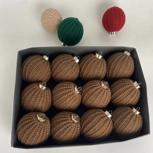 2025 Venta caliente 6cm 8cm ganchillo hecho <span class=keywords><strong>a</strong></span> mano decoración de vacaciones ambiente tejido colgante BOLA DE <span class=keywords><strong>Navidad</strong></span> - Product Image 2